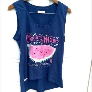 Simply Southern blue watermelon tank. Small.